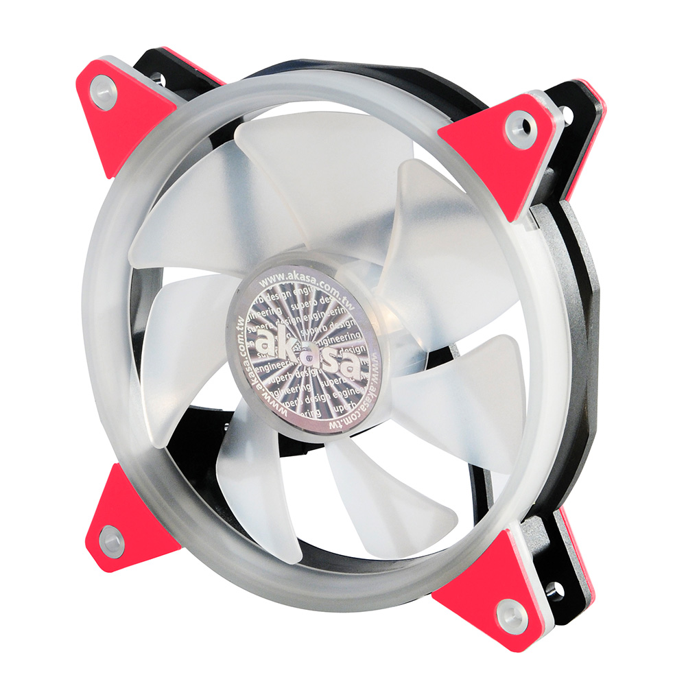 Red Color Fan Vegas R | 12cm Diffused Red LED cooling fan | Akasa Thermal Solution